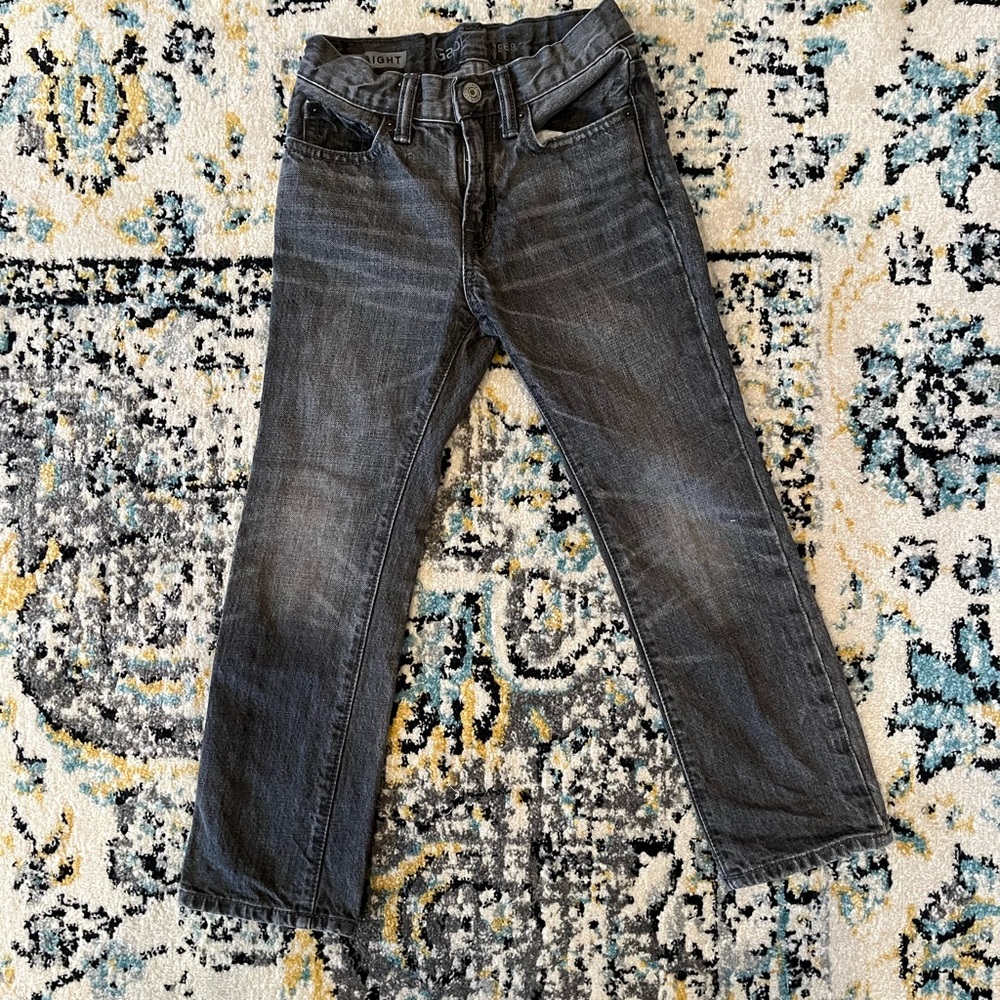 Gap black straight jeans boys size 6 regular